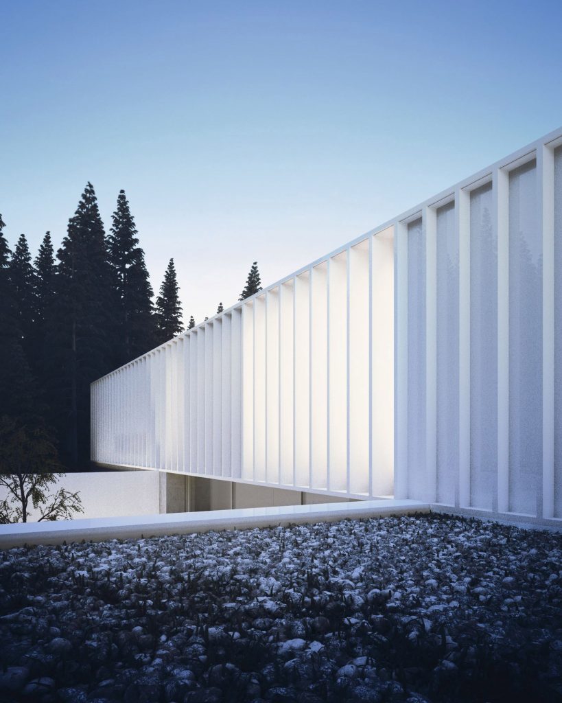 agnes agnes building in paris side of white building with slats and black stones