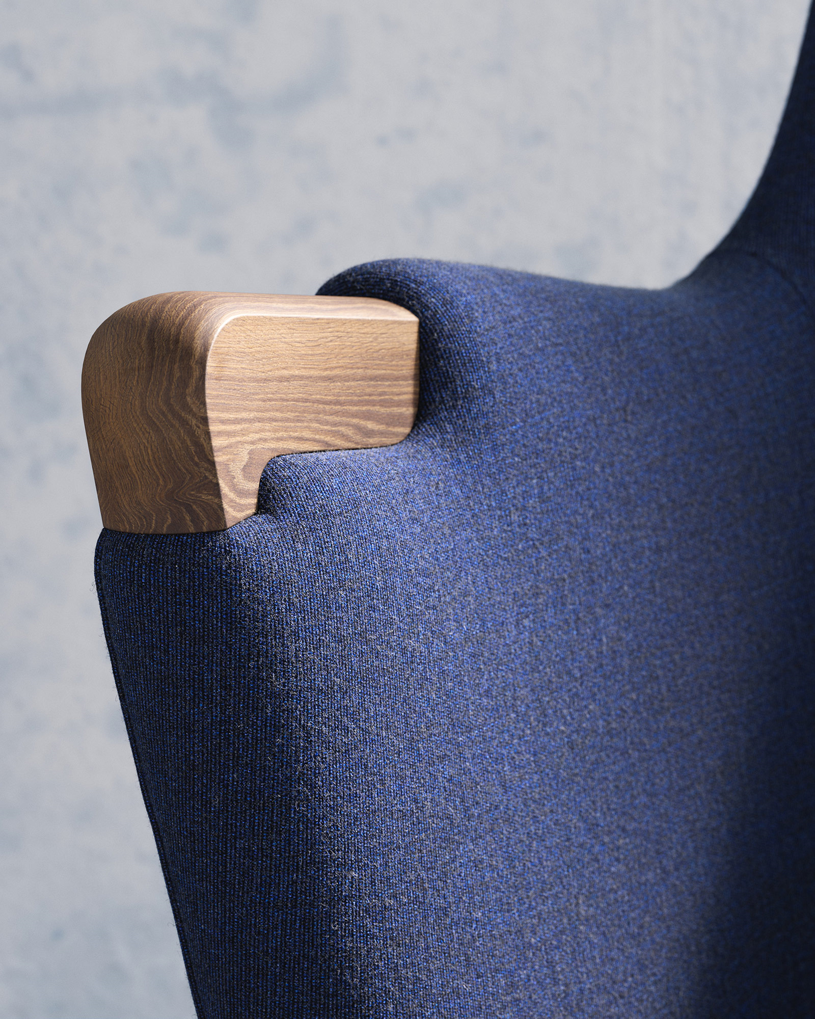borgogna product minimalistic 3d visualization of detail of indigo armchair