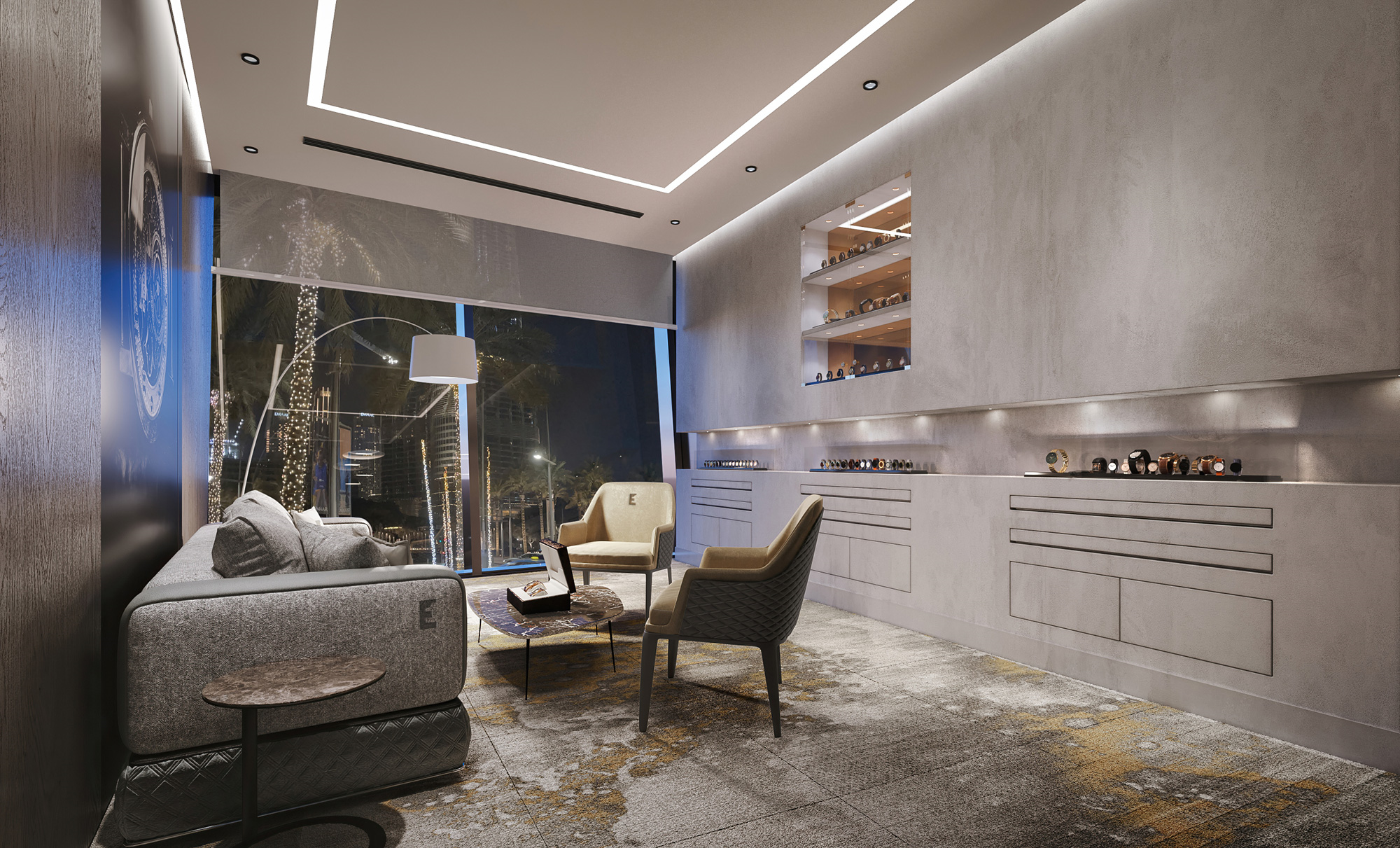 carshow hotel room emiratione with watches