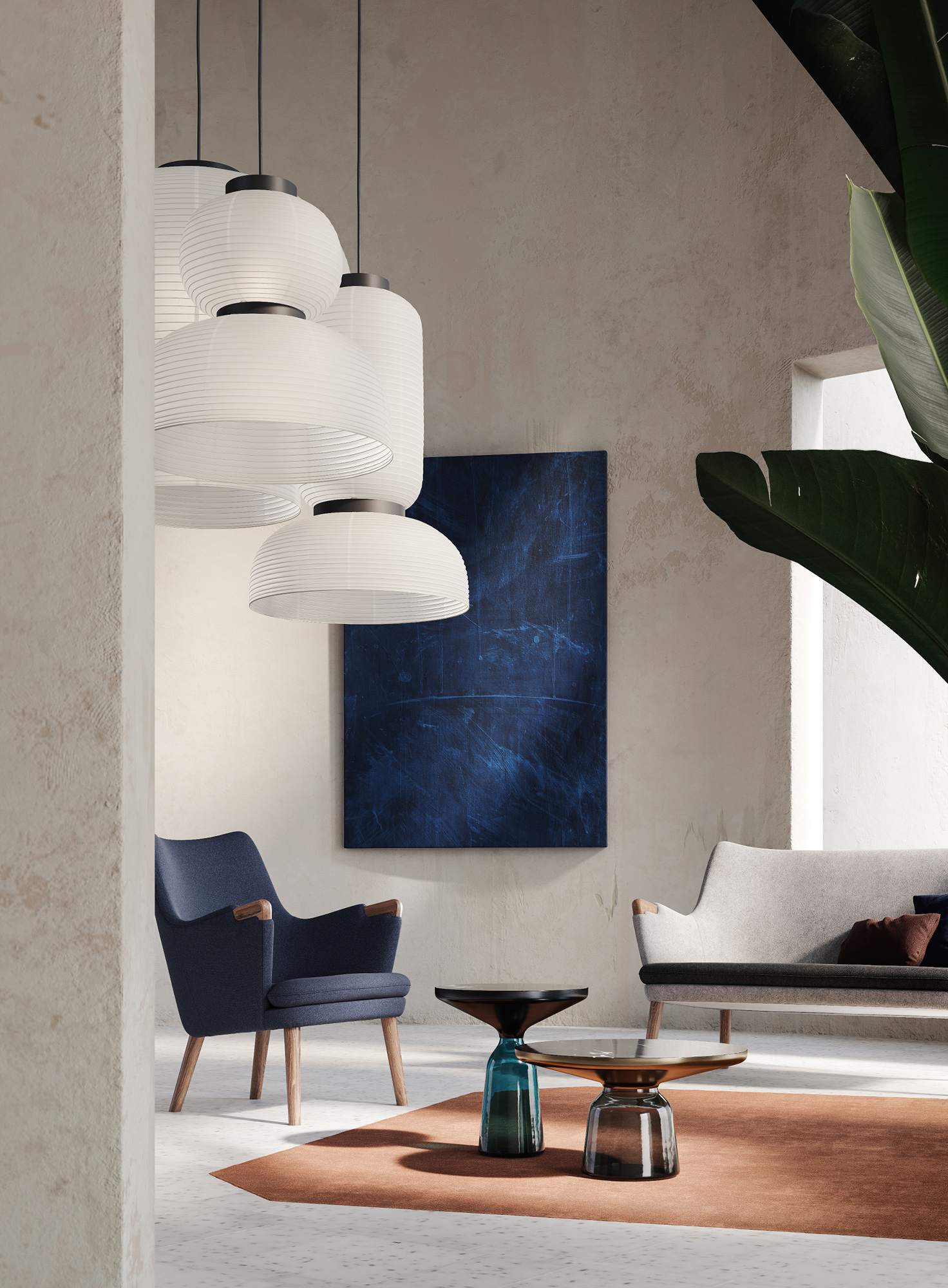 borgogna room with chair and minimalist white lamps decoration exclusive high end minimalistic 3d visualization