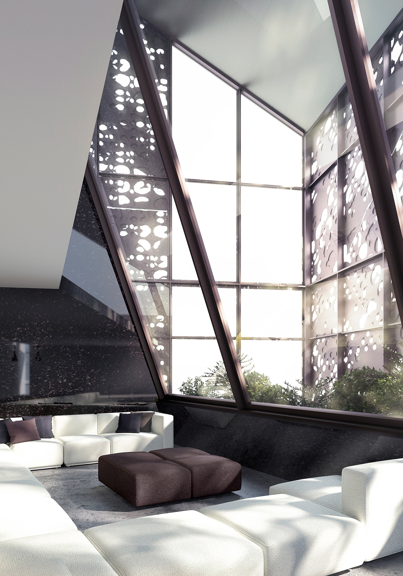 interior light in kaleidoscope hotel in berlin by ferminnan and spagnoletta high-end architectural visualization