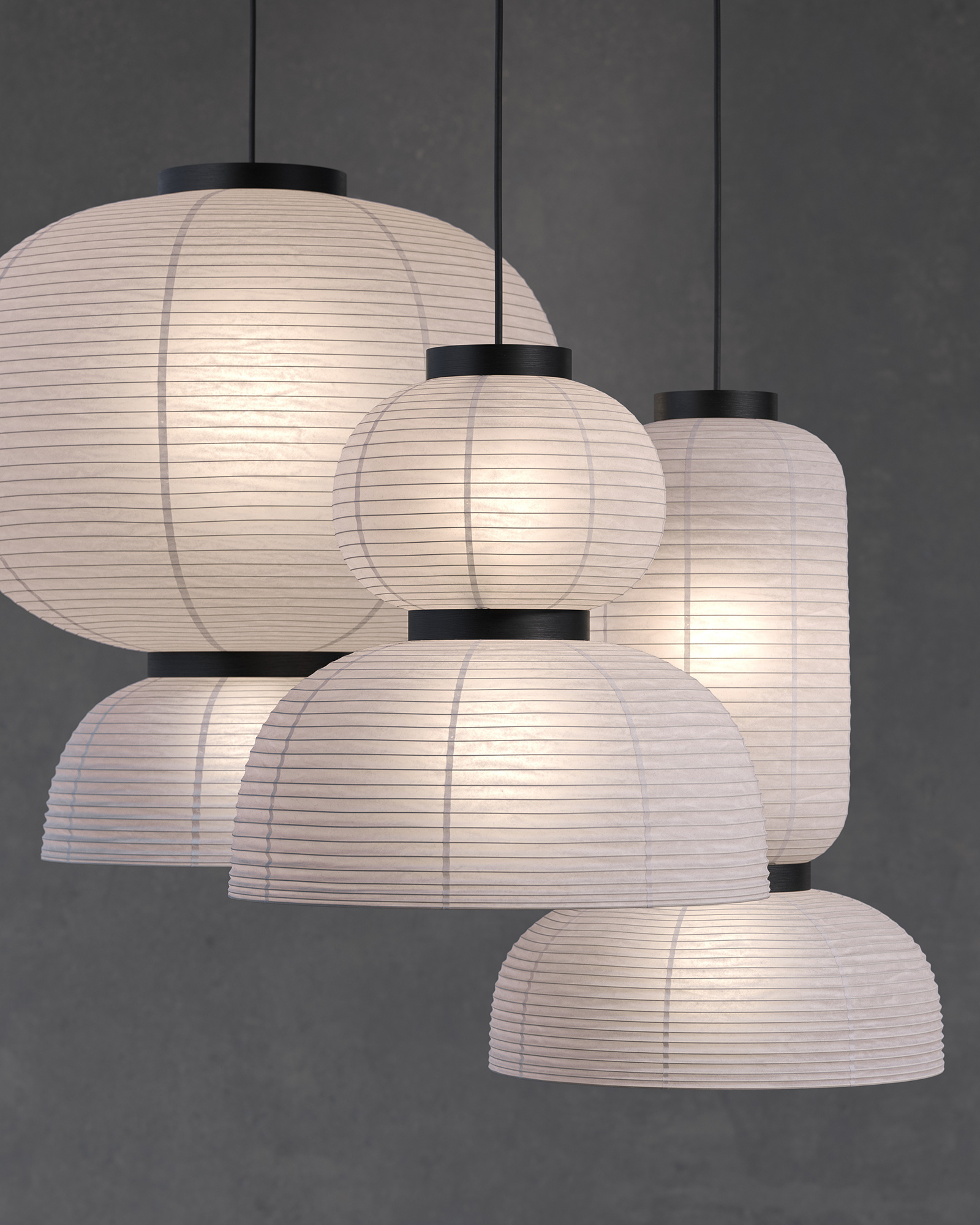 borgogna minimalistic 3d visualization three white lamps modern and minimalist