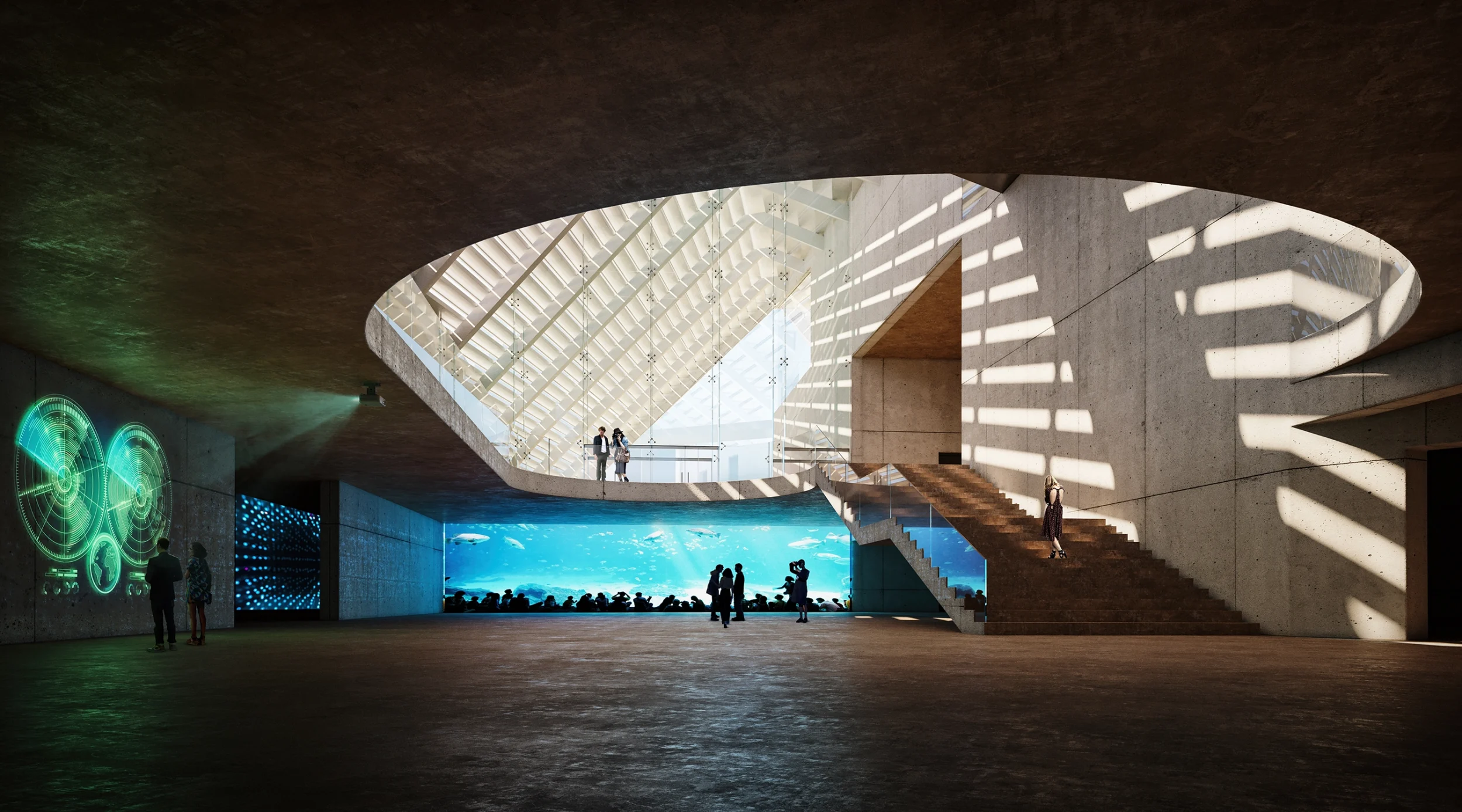 3D visualization in greece of the Museum of Maritime Tradition in Faliro, inside the building