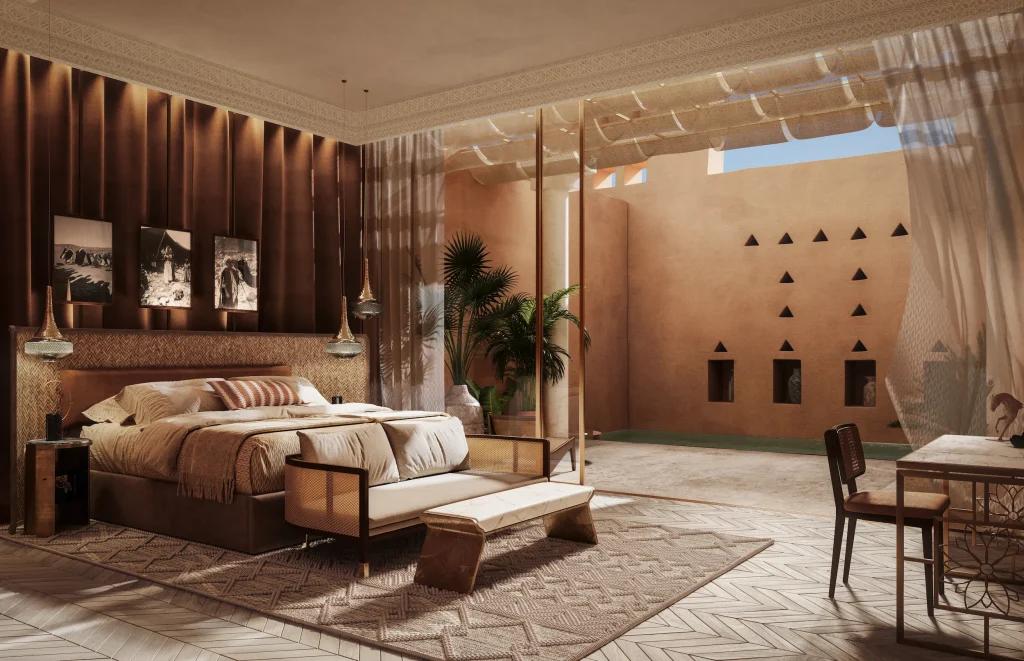 3D Interior Visualization of Bvlgari Resort in Kuwait, the presidential suite is the finest room of all